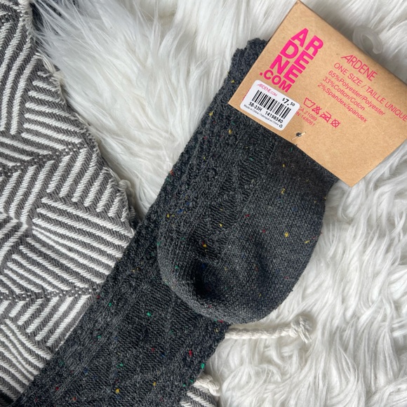 NEW Ardene Multicolour Grey Wool Over-The-Knees Socks - Picture 3 of 3